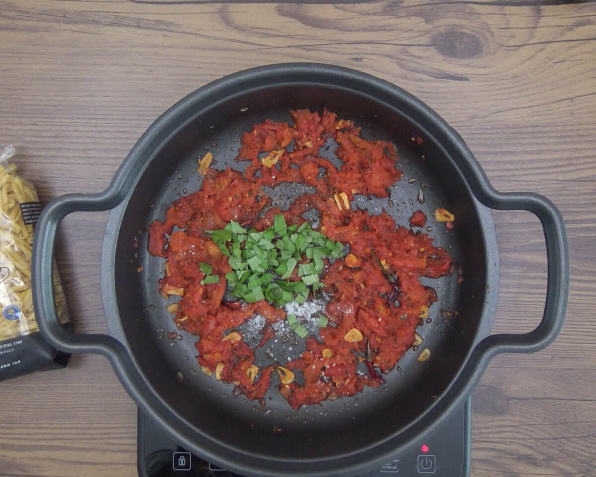 pasta arrabbiata paso 8