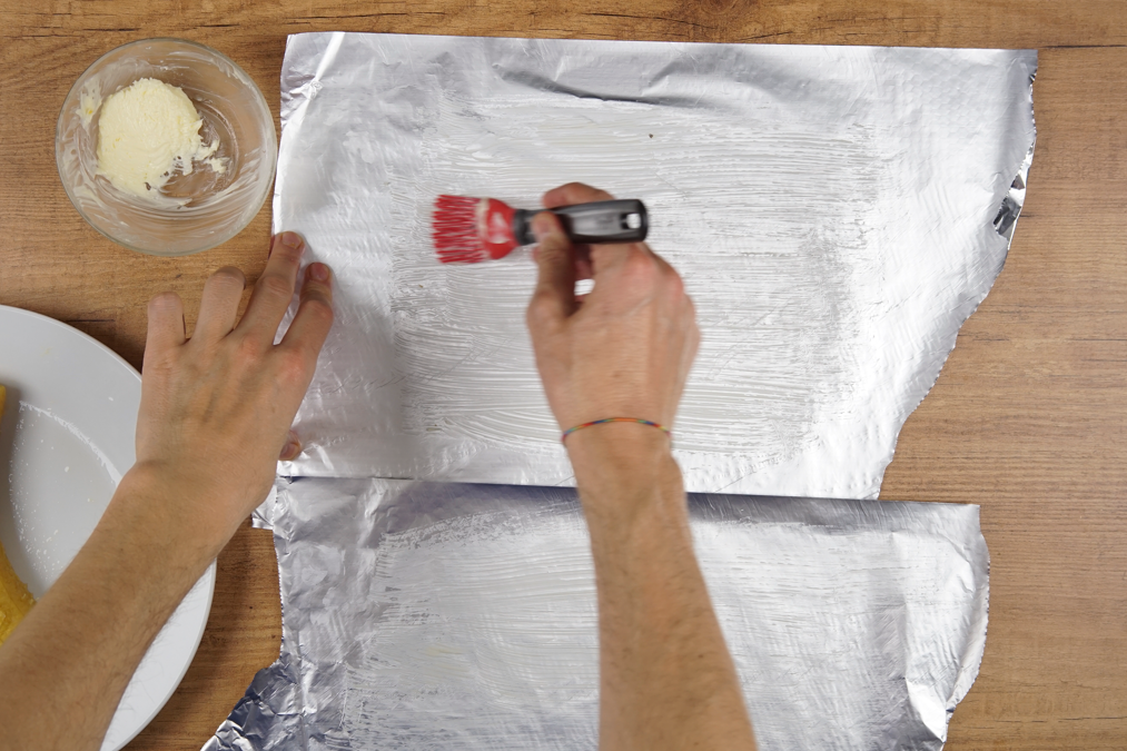Plátano maduro relleno de jamón y queso
