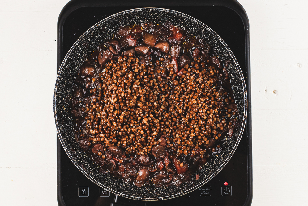 Ragú de berenjena con polenta