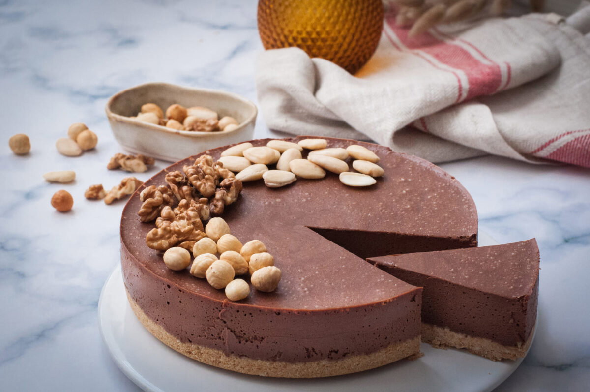 tarta mousse chocolate y frutos secos paso 21