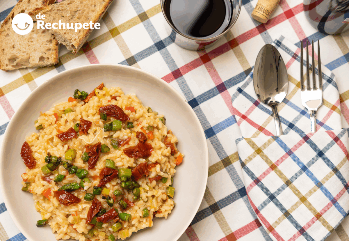 Arroz cremoso con tomate seco