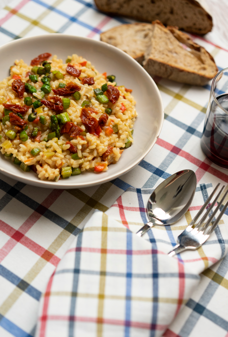 Arroz cremoso con tomate seco