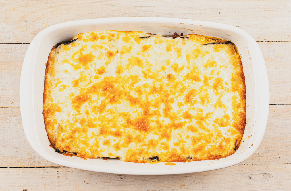 Canelones de berenjena rellenos de carne