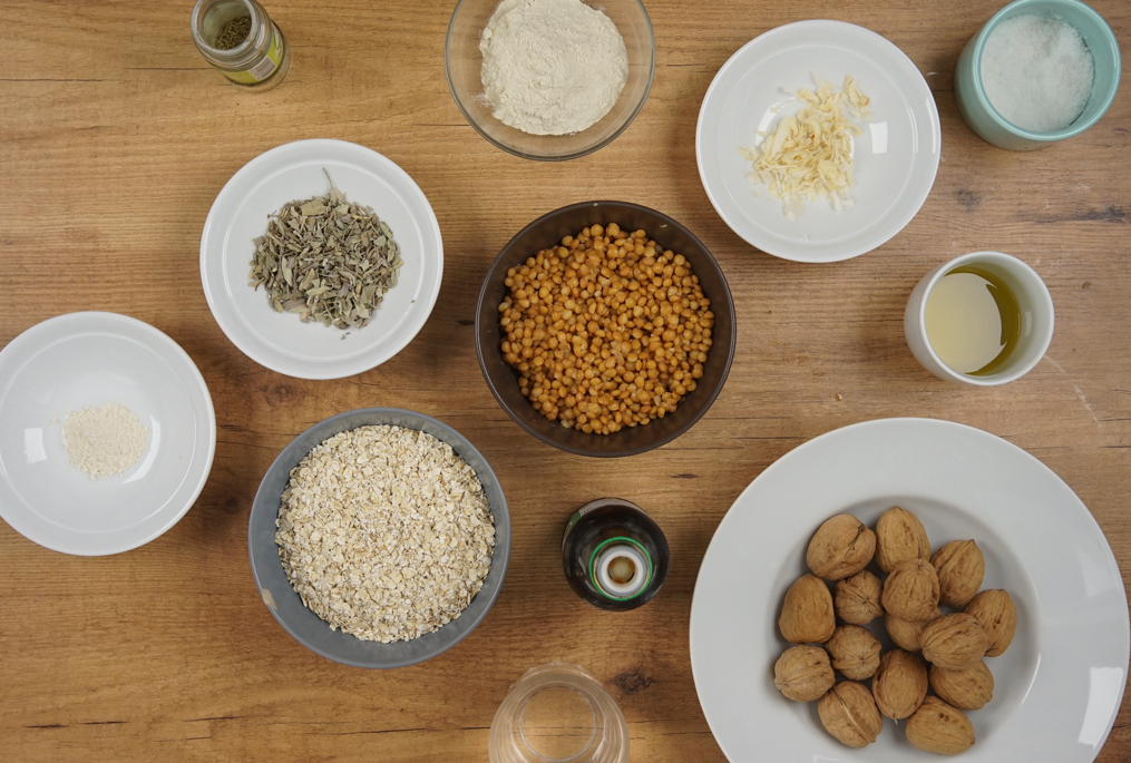 Hamburguesas vegetarianas de lentejas y nueces