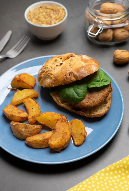 Hamburguesas vegetarianas de lentejas y nueces