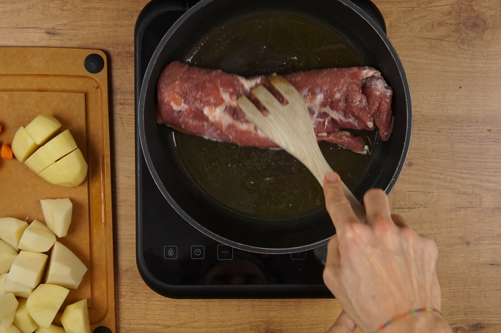 Solomillo de cerdo al horno con patatas
