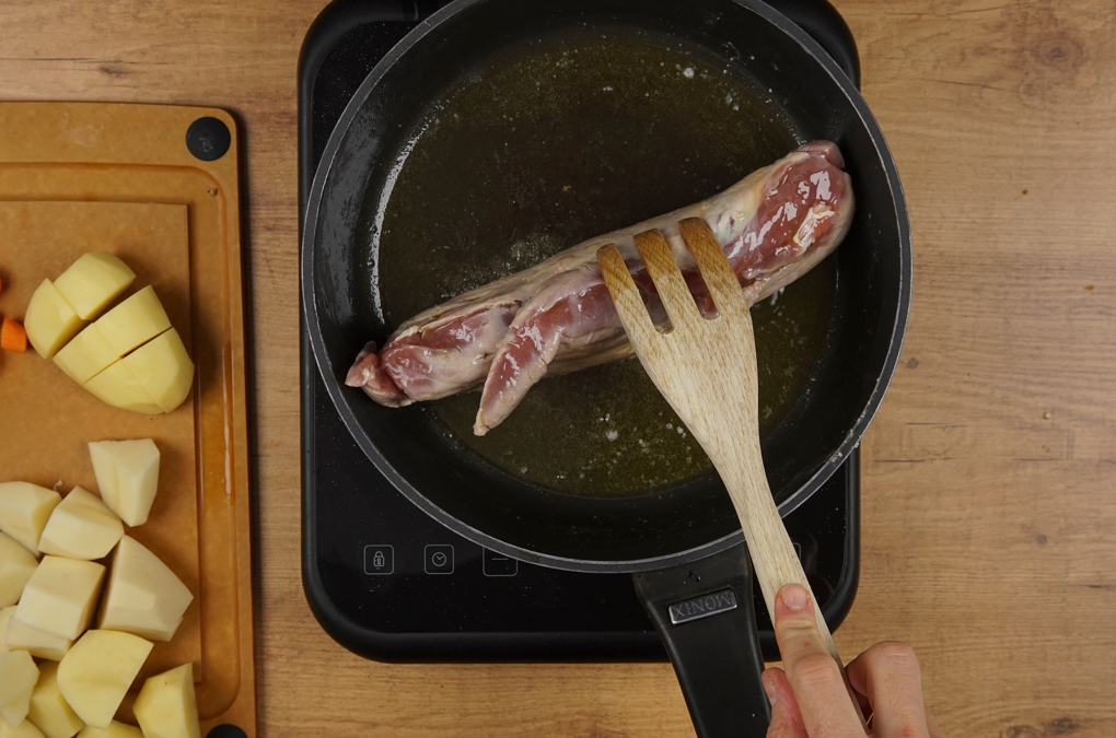 Solomillo de cerdo al horno con patatas