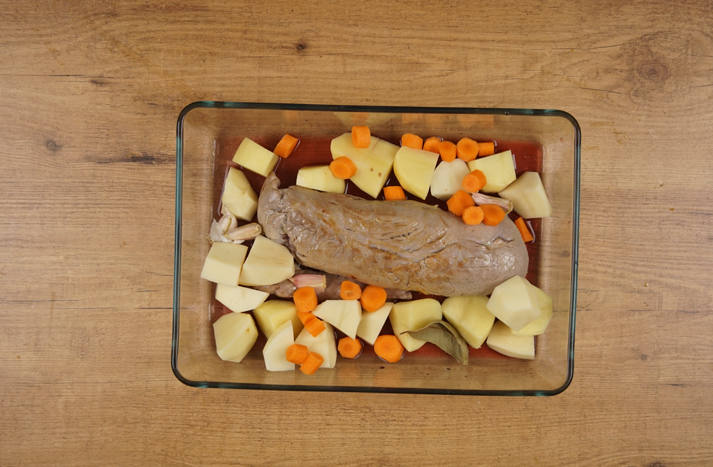 Solomillo de cerdo al horno con patatas
