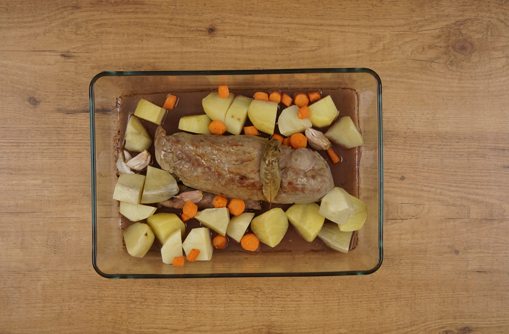Solomillo de cerdo al horno con patatas