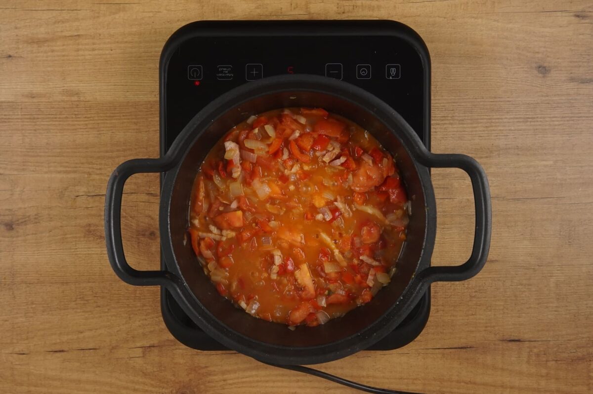 Acelgas con bacon y tomate 7