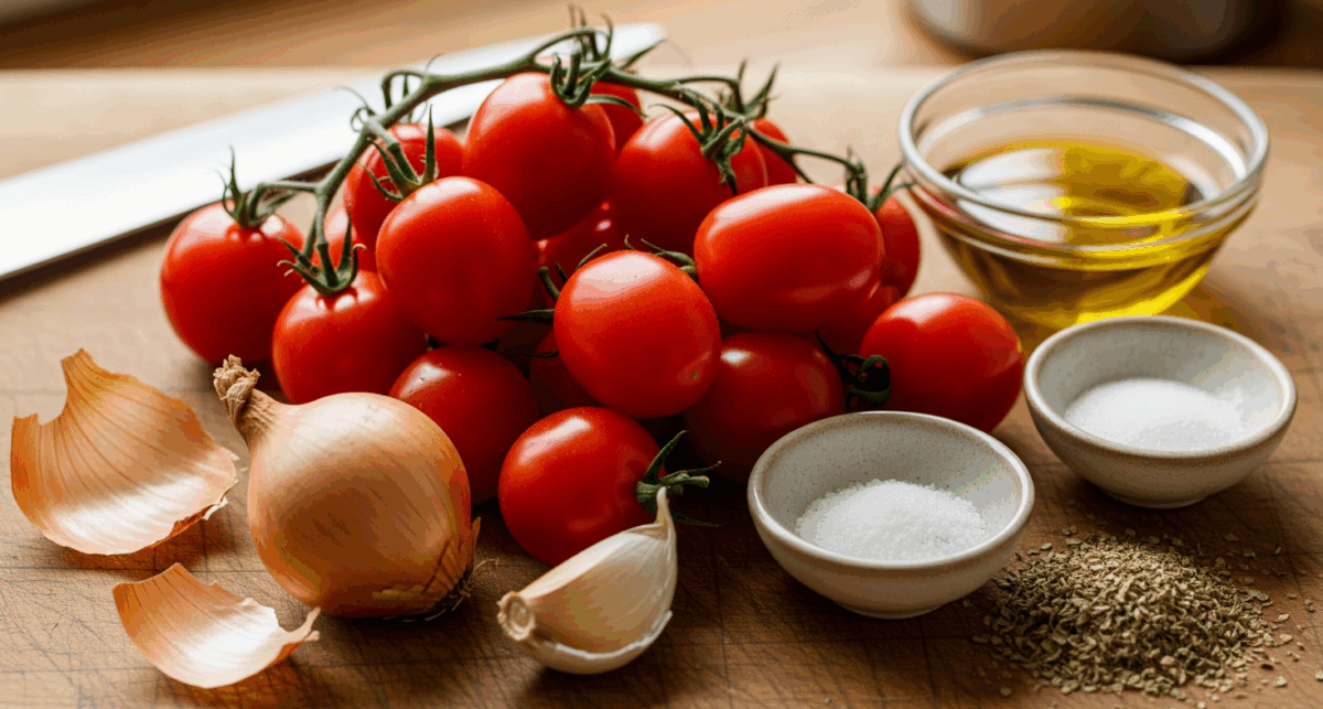 Salsa de tomate Cherry rápida y sabrosa