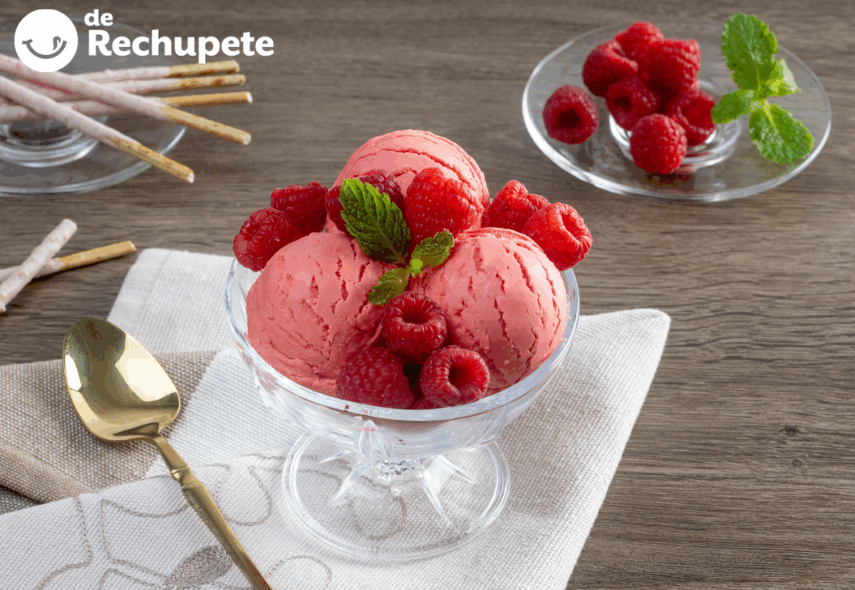 Helado de frambuesa