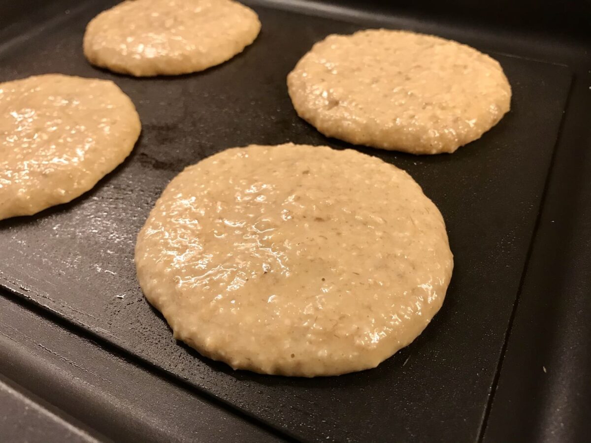 Receta de tortitas de avena con plátano: cocinar