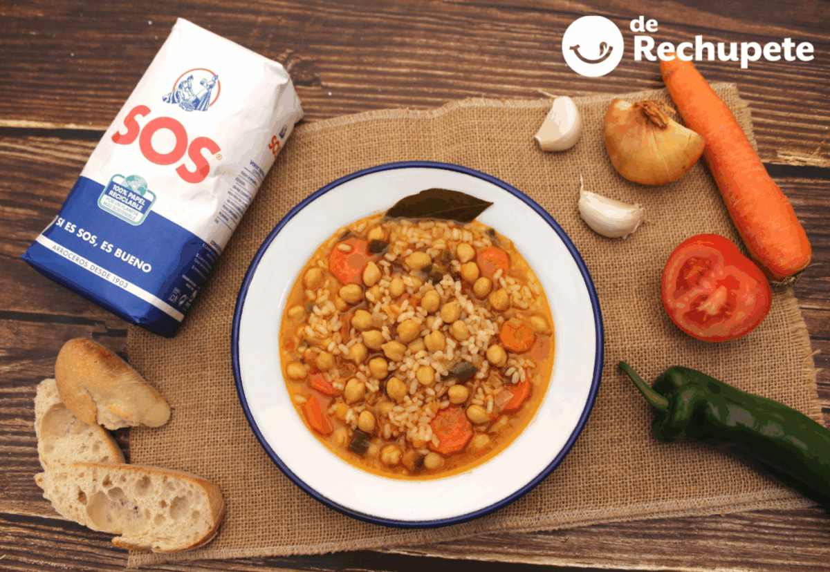 Potaje de garbanzos con arroz