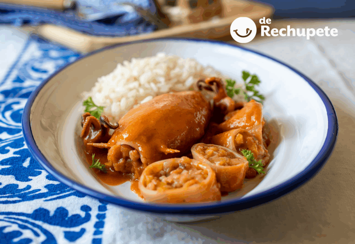 Calamares rellenos de gambas