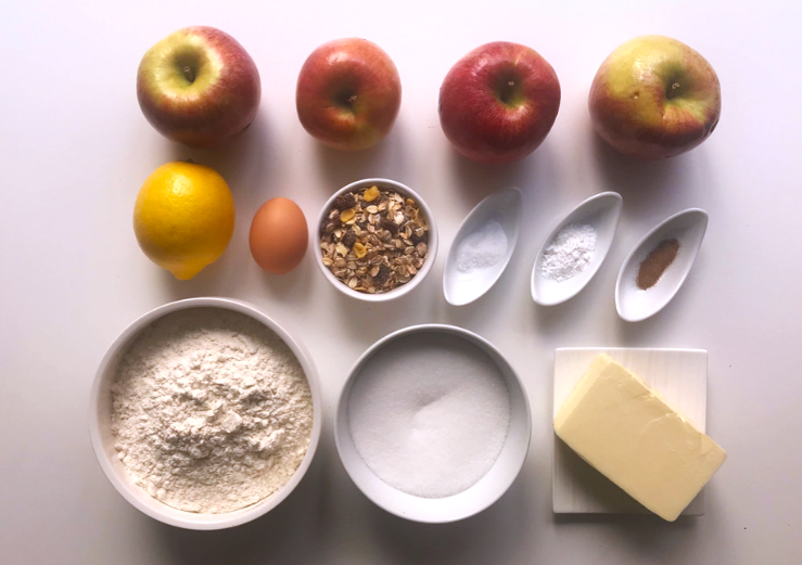 Pasteles de manzana estilo crumble