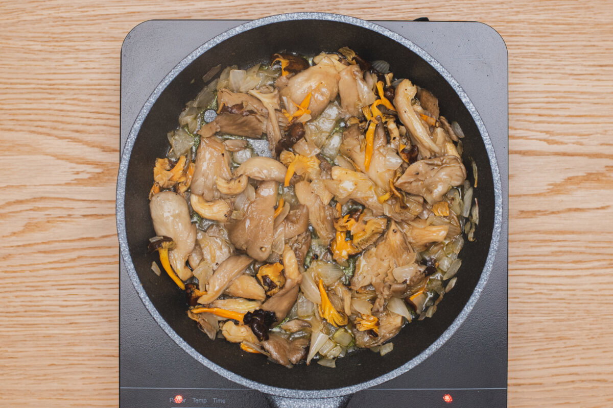 Risotto de pollo y setas