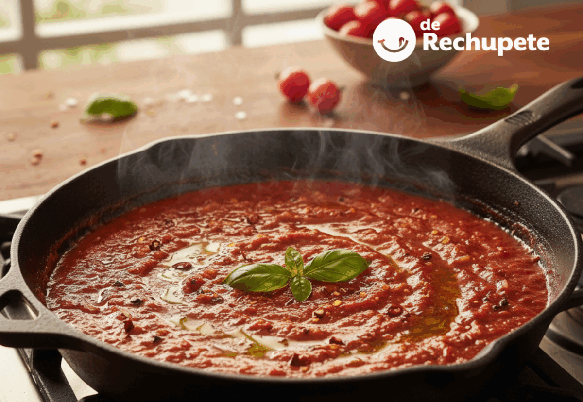 Salsa italiana calabresa. Receta picante para pasta o carne