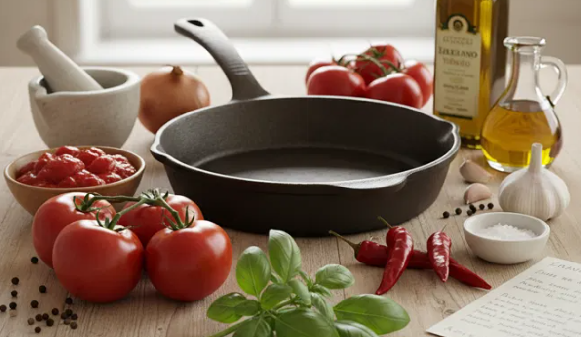Salsa italiana calabresa. Receta picante para pasta o carne