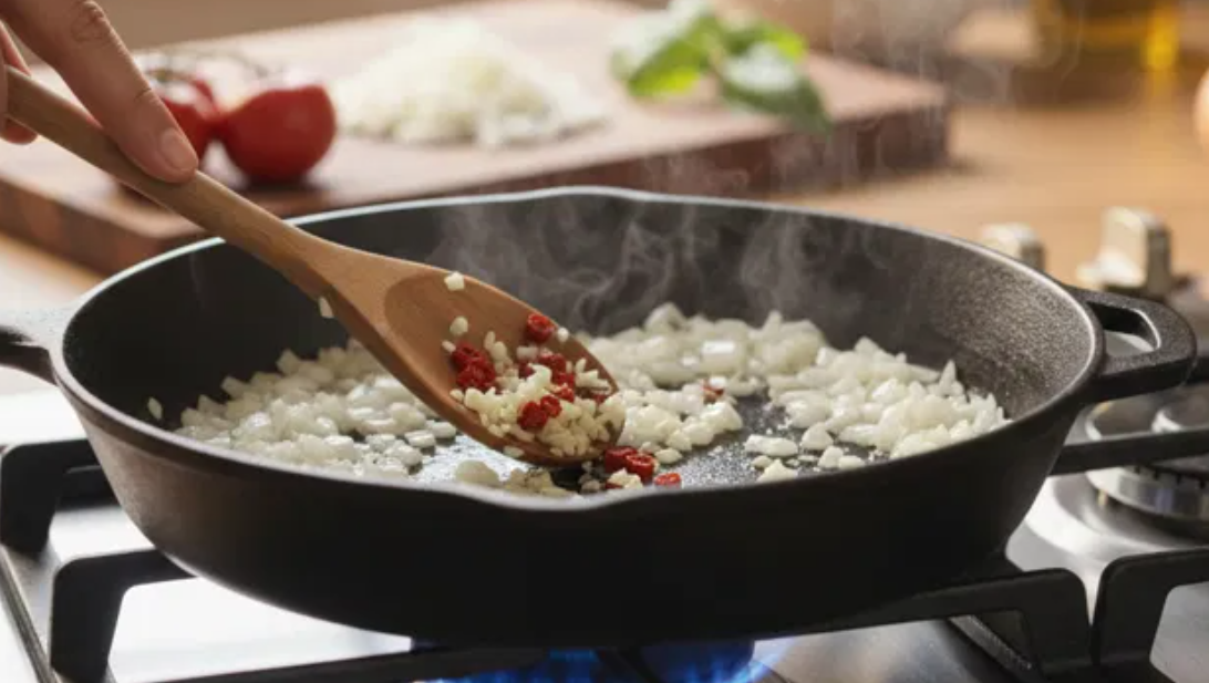 Salsa italiana calabresa. Receta picante para pasta o carne