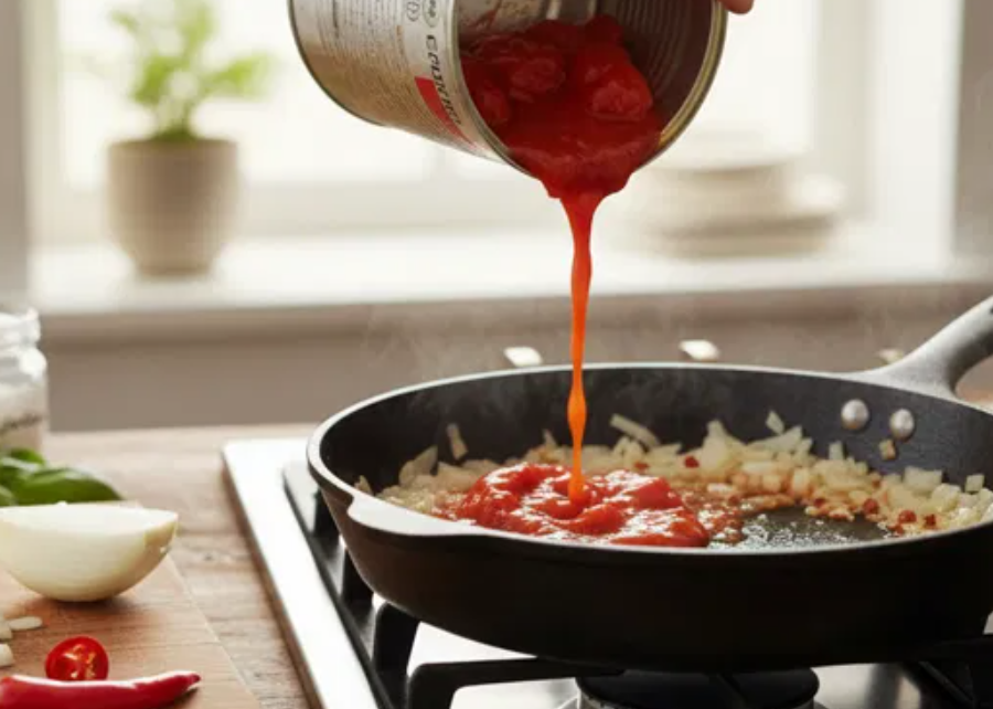 Salsa italiana calabresa. Receta picante para pasta o carne