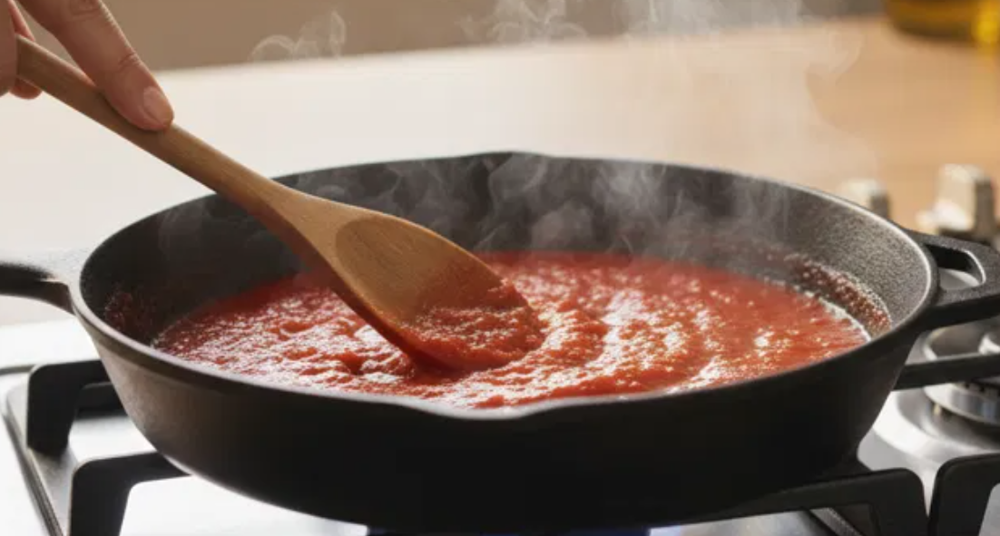 Salsa italiana calabresa. Receta picante para pasta o carne