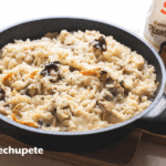 Risotto de pollo y setas