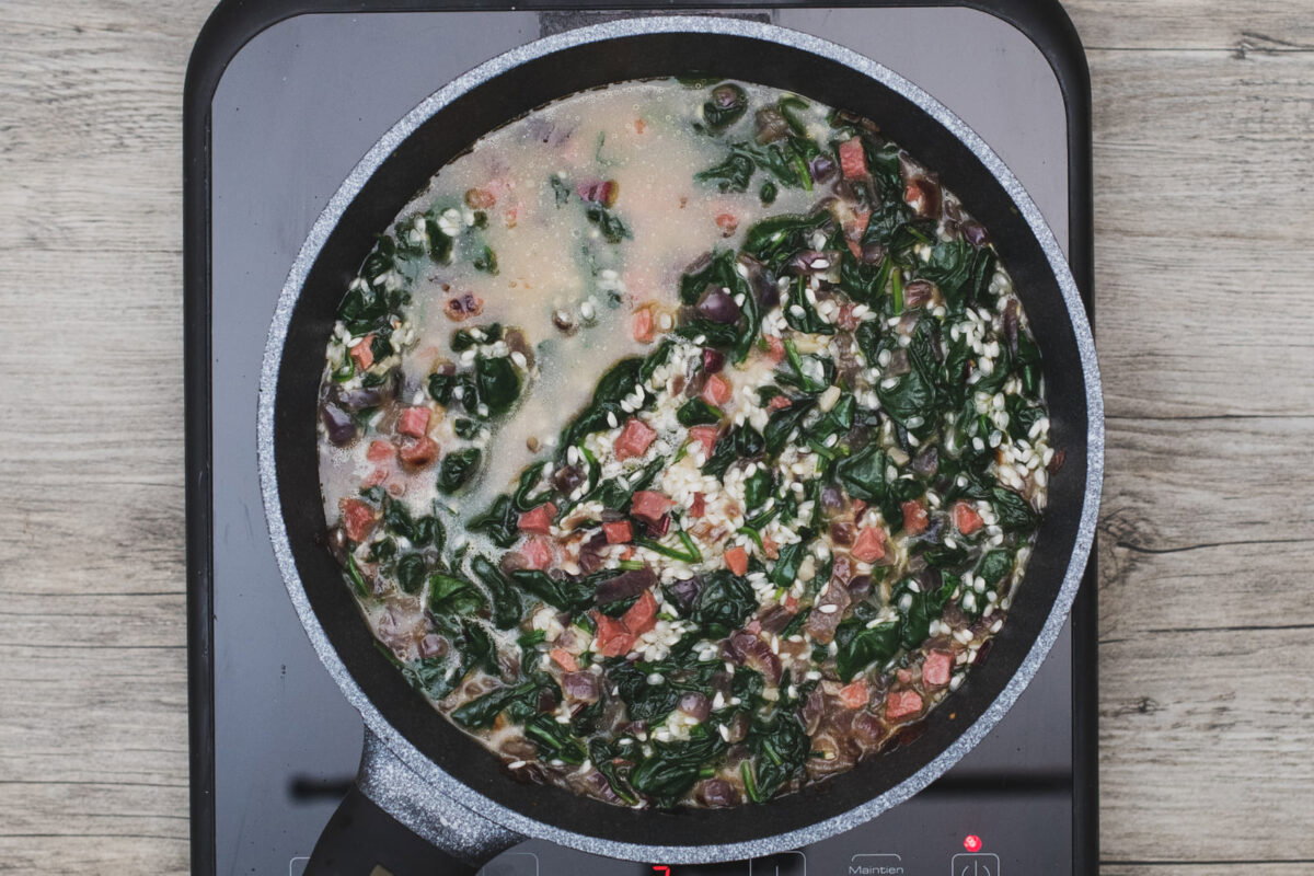 Albóndigas de arroz, espinacas y jamón paso 12