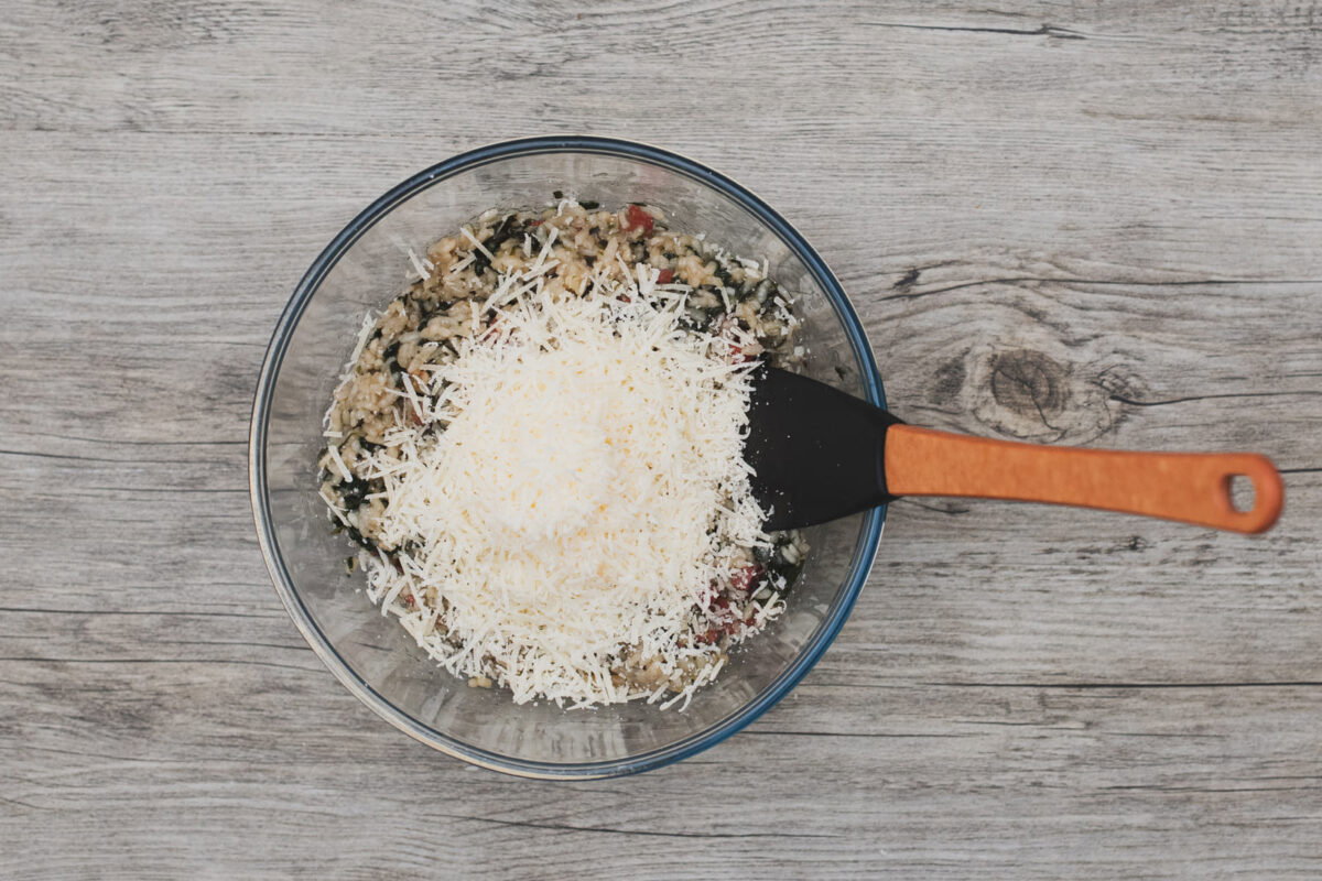 Albóndigas de arroz, espinacas y jamón paso 19