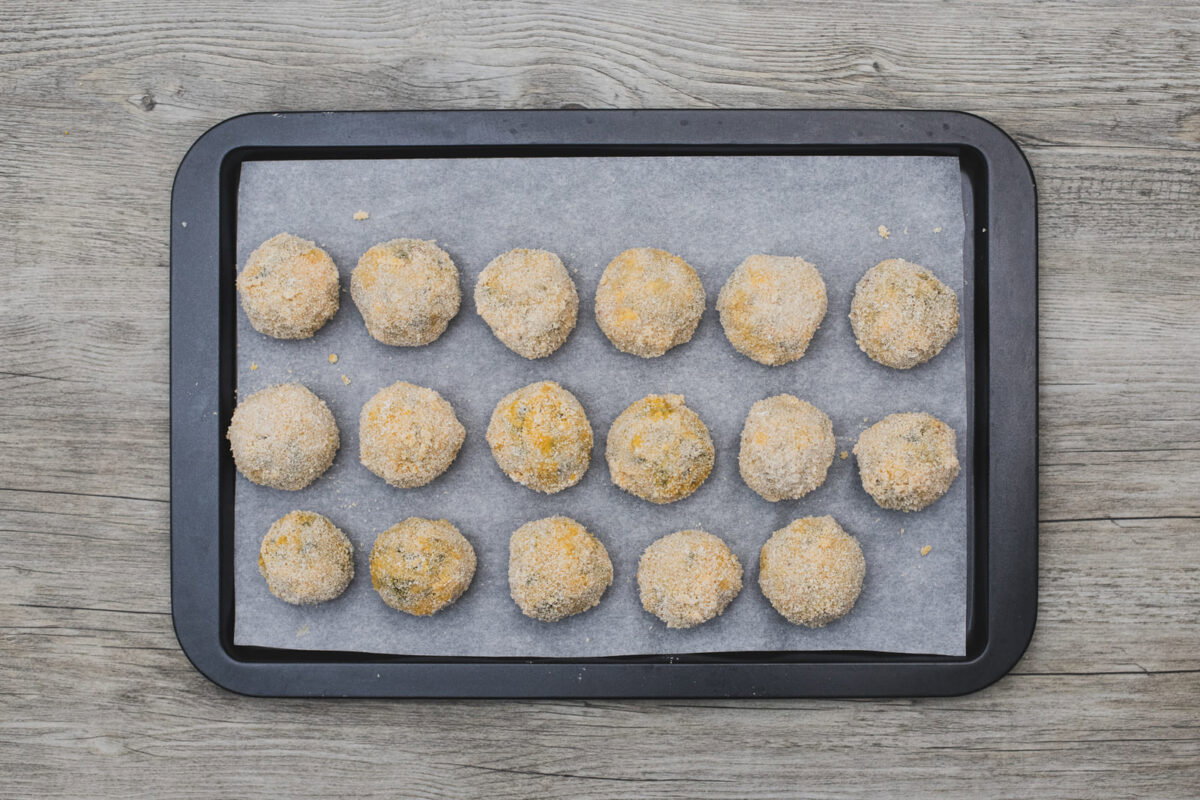 Albóndigas de arroz, espinacas y jamón paso 23