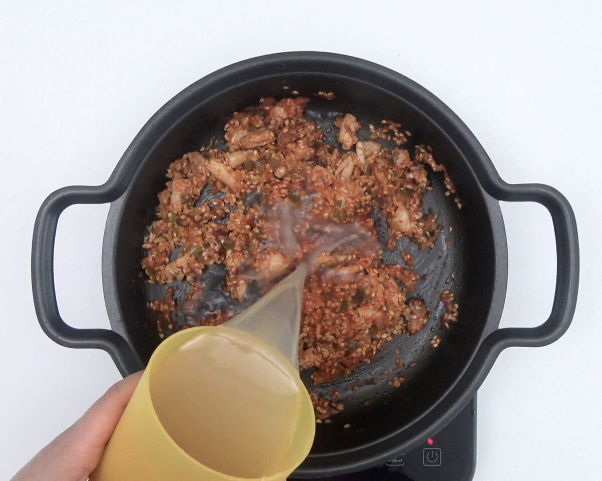 Arroz caldoso de marisco paso 22