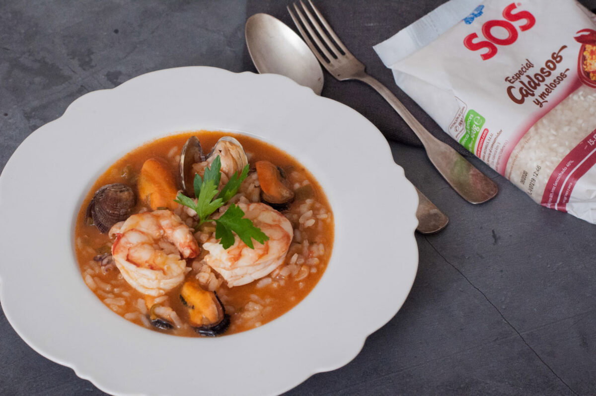 Arroz caldoso de marisco paso 26