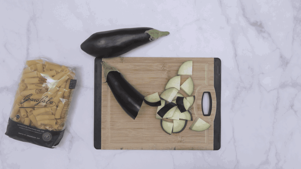 Pasta con caponata siciliana paso 3