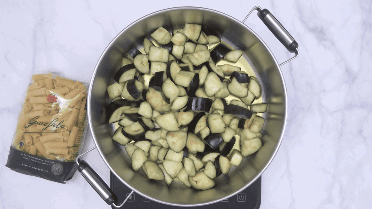 Pasta con caponata siciliana paso 9