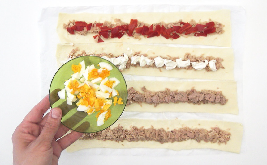 Saladitos de hojaldre y atún. 4 aperitivos fáciles y deliciosos
