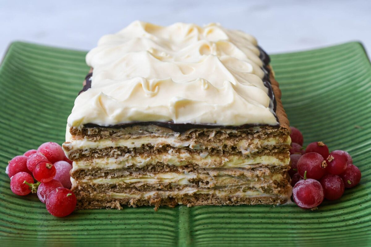 Tarta de galletas con mascarpone y chocolate paso 13