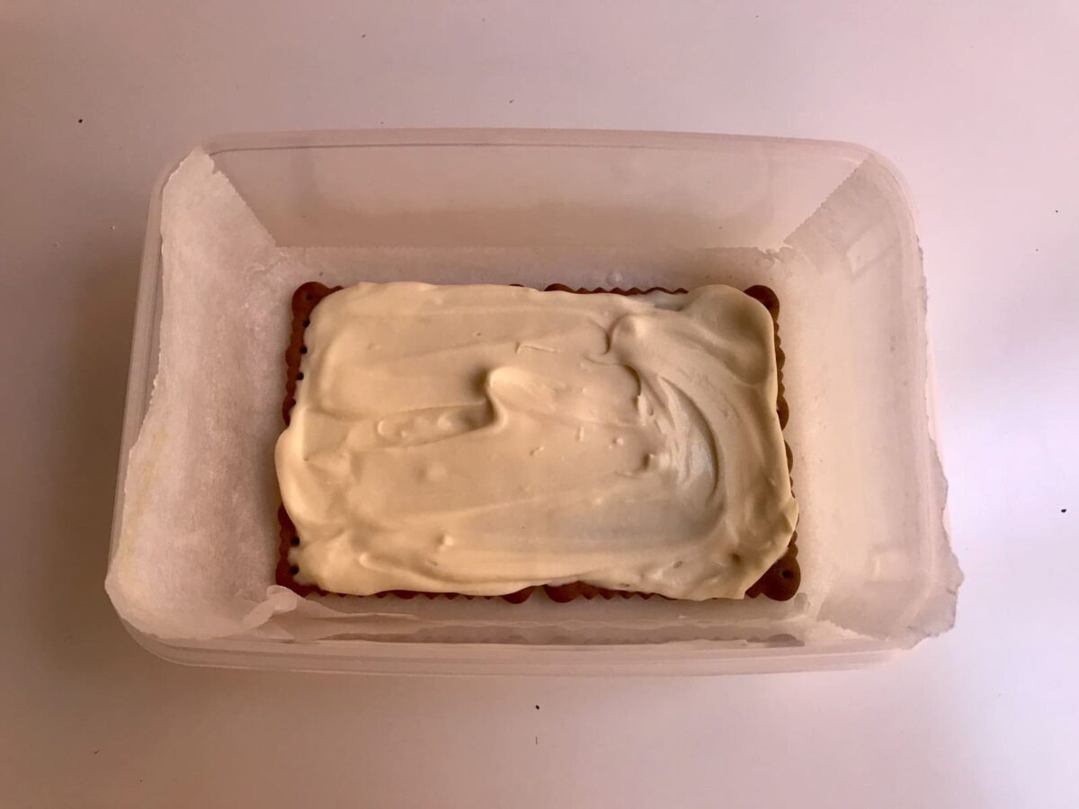Tarta de galletas con mascarpone y chocolate paso 6