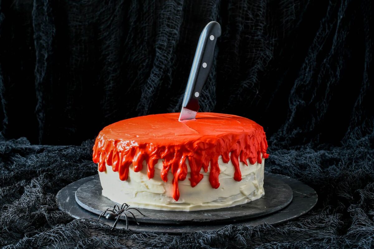 Tarta red velvet Halloween paso 18