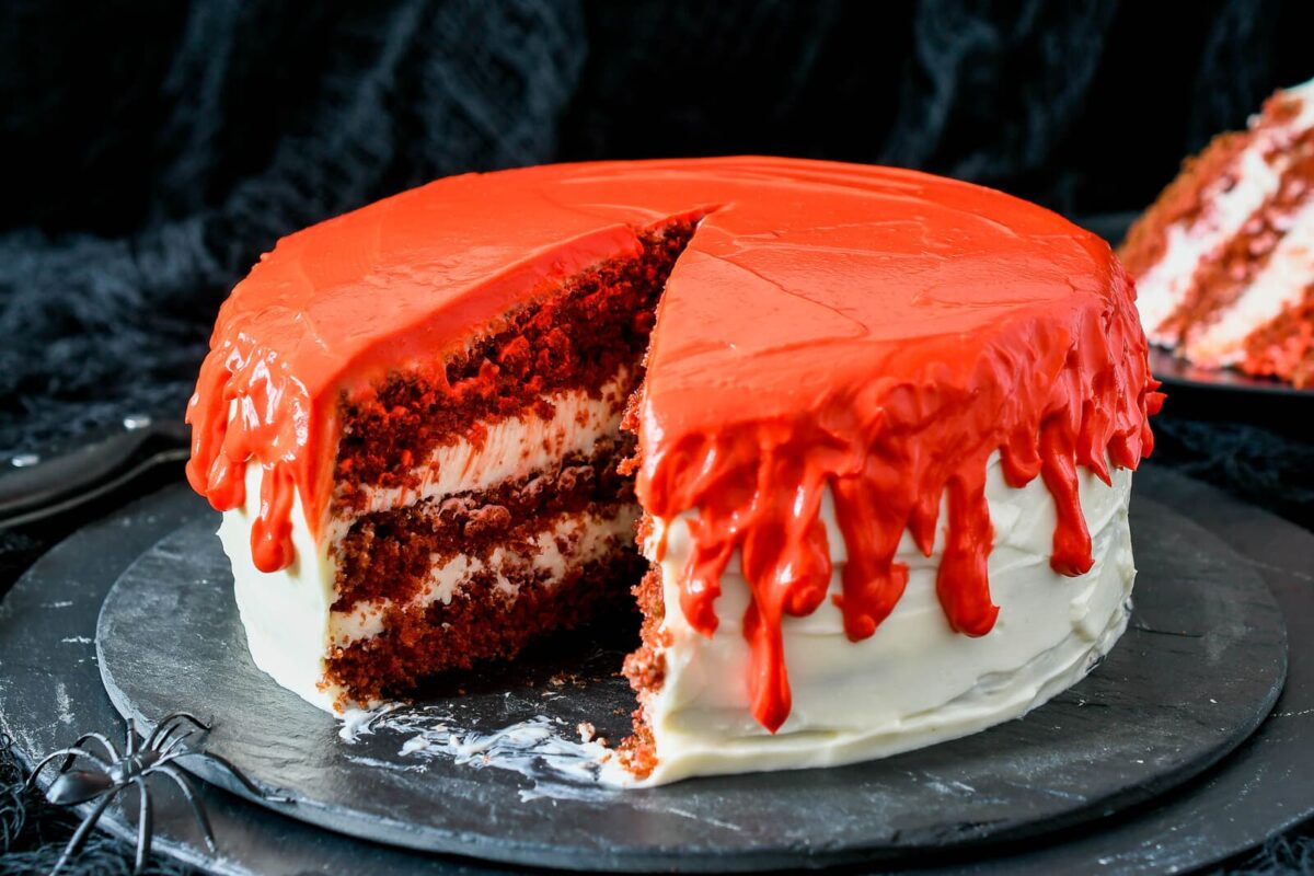 Tarta red velvet Halloween paso 19