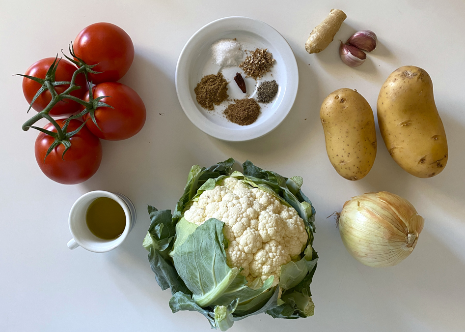 Aloo gobi o curry de coliflor y patata
