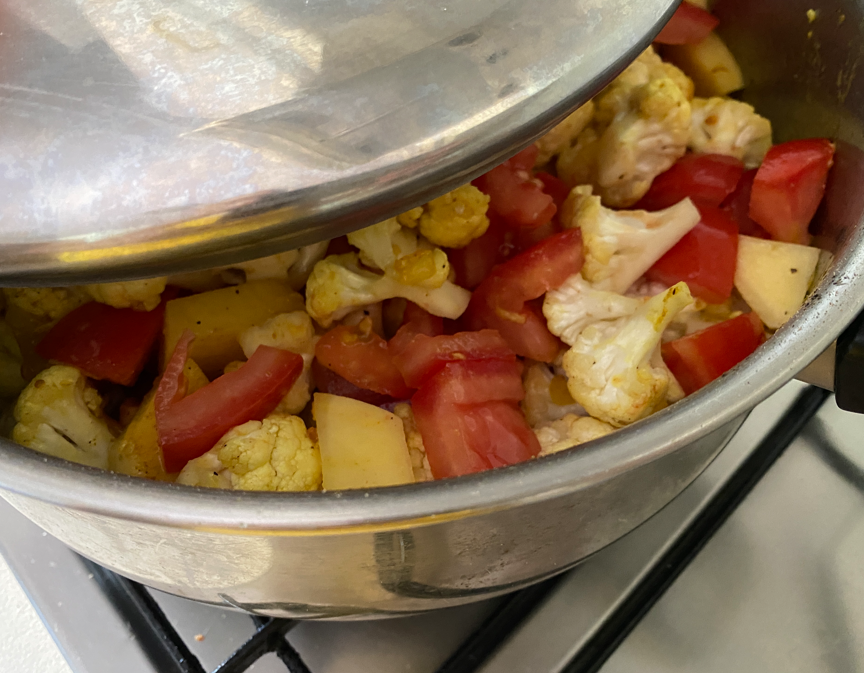 Aloo gobi o curry de coliflor y patata