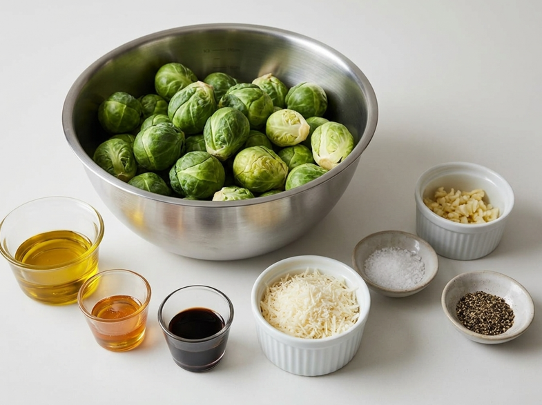 Coles de bruselas al horno con parmesano y balsámico