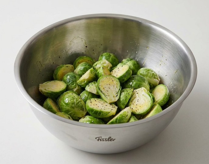 Coles de bruselas al horno con parmesano y balsámico