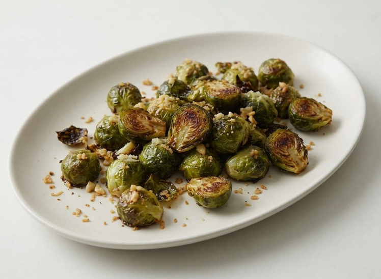 Coles de bruselas al horno con parmesano y balsámico