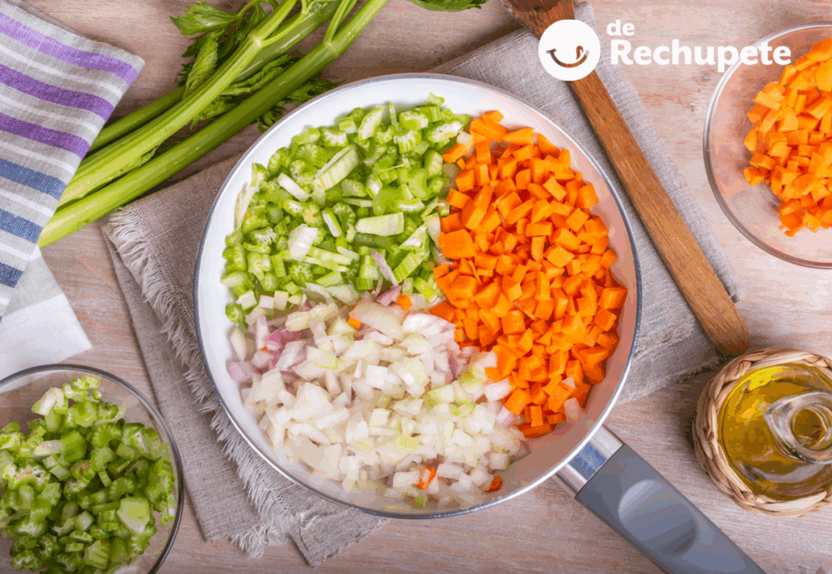 Mirepoix, técnica de corte básico de cocina