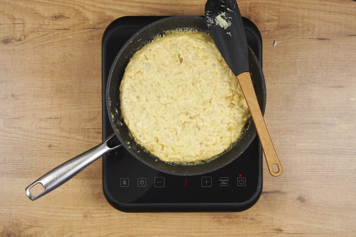 tortilla de patatas sin huevo paso 19