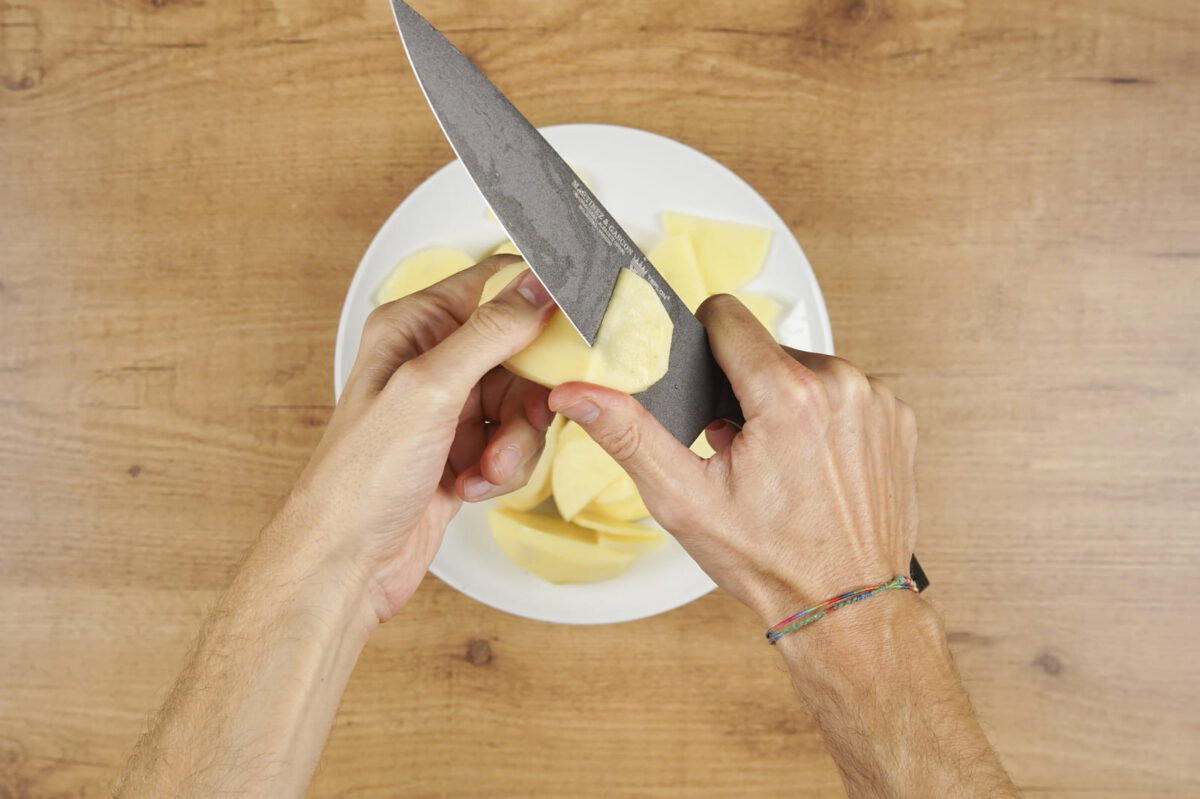 tortilla de patatas sin huevo paso 5