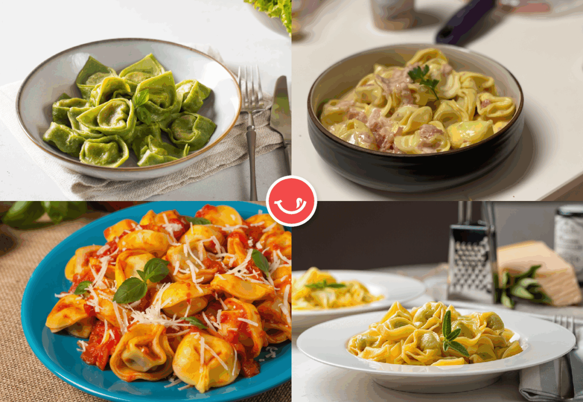 Tres salsas para tortellini de espinacas