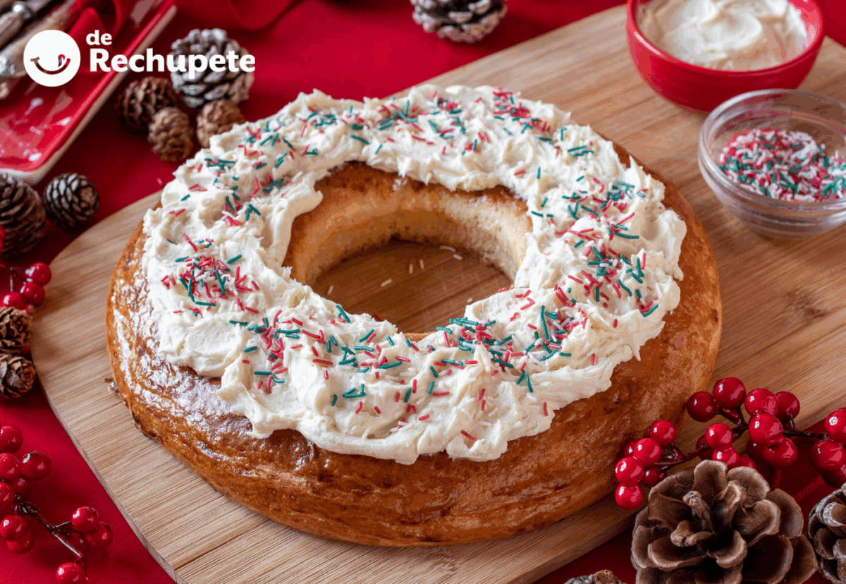 Roscón de Reyes de chocolate blanco