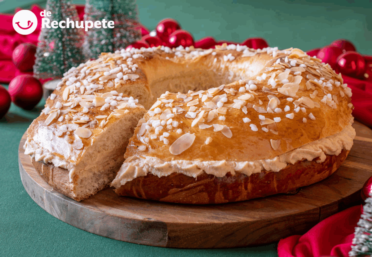 Roscón relleno de turrón de Jijona